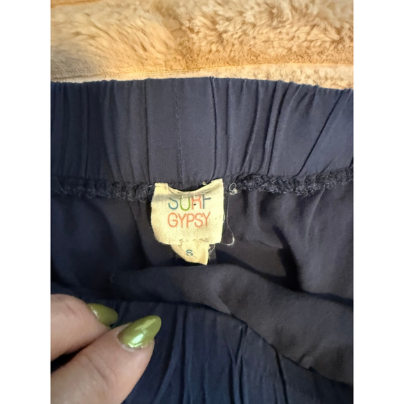 Preowned Surf Gypsy , Blue W White Tassel Trim Swim Cover-Up /Shorts,Size Small - Picture 2 of 4